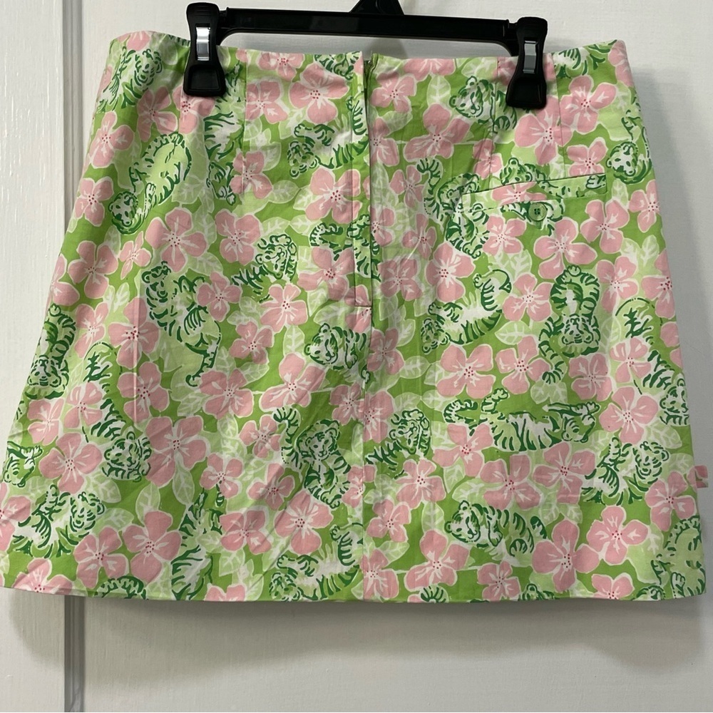 Lilly Pulitzer Vintage White Label Skirt in Tiger Cloud Pink Green - Picture 2 of 7